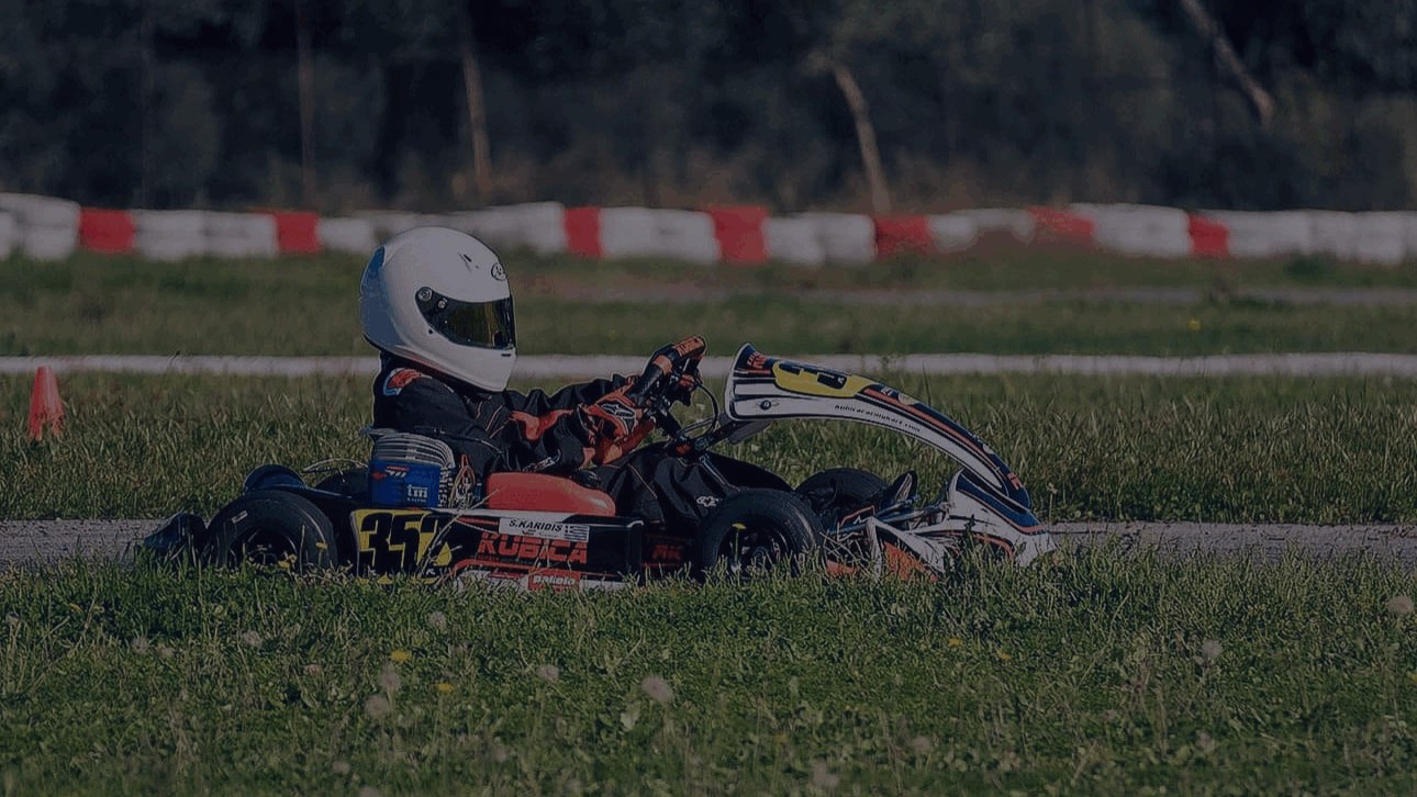 go-kart vehice running in the race track