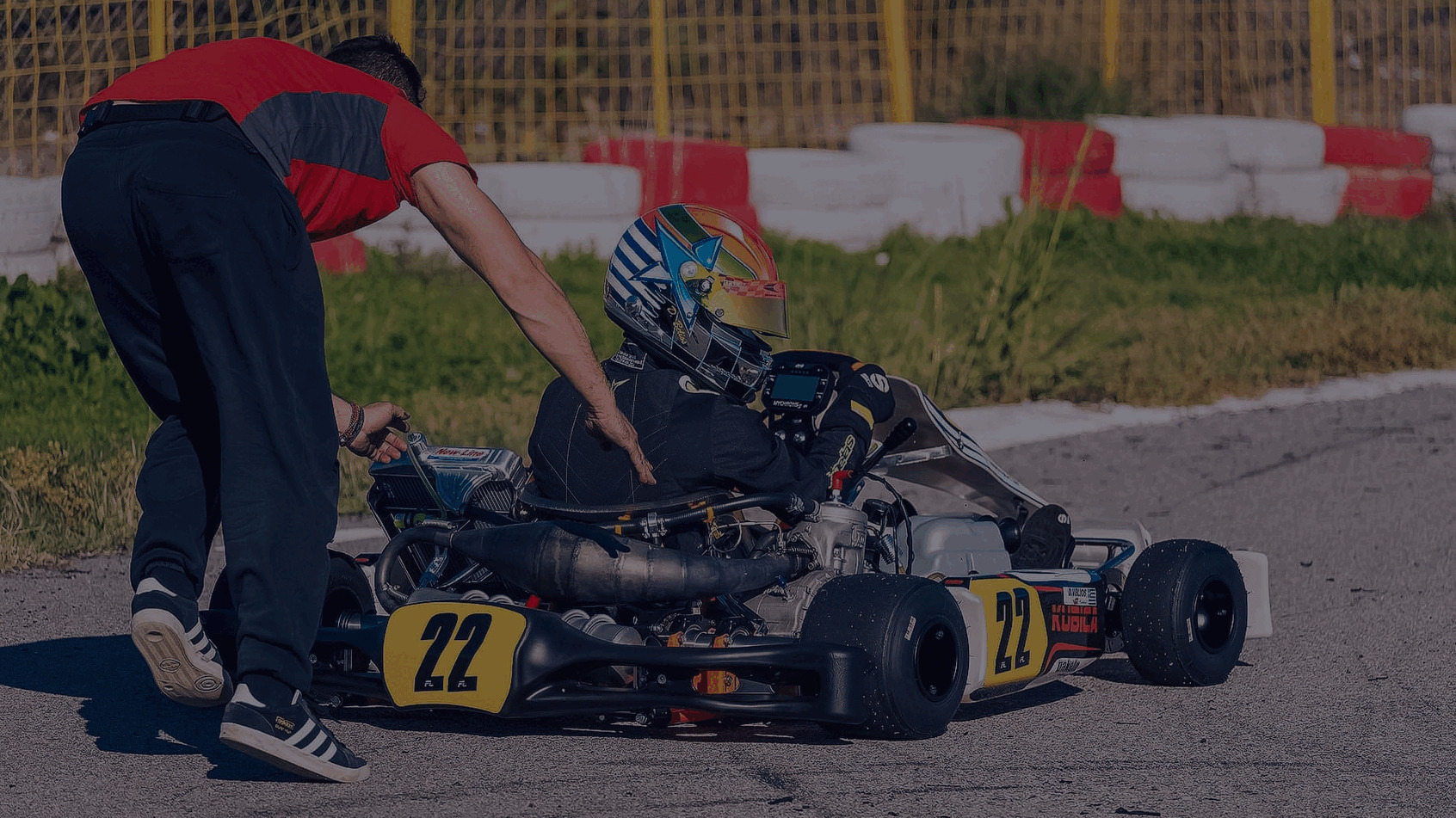 go-kart vehice running in the race track