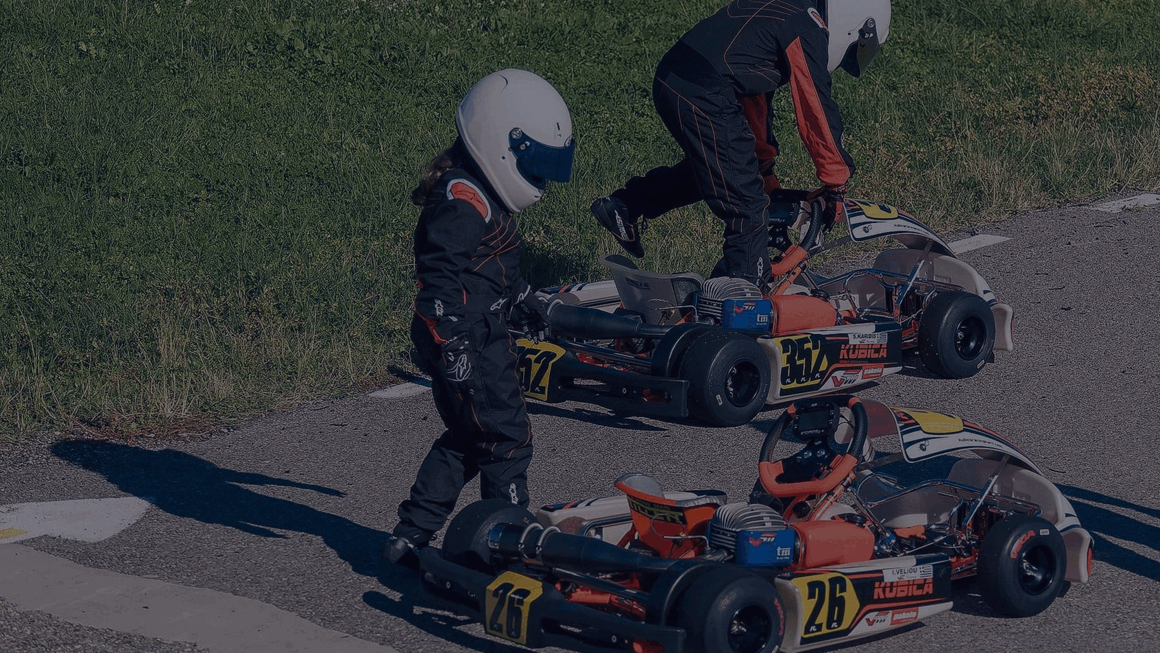 go-kart vehice running in the race track