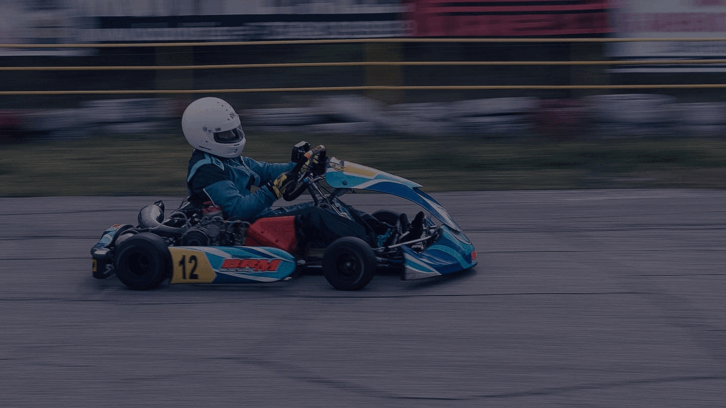 go-kart vehice running in the race track