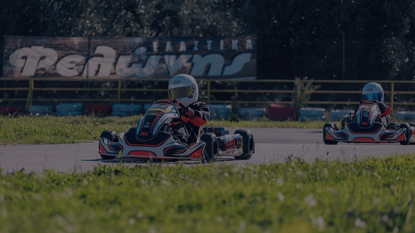 go-kart vehice running in the race track